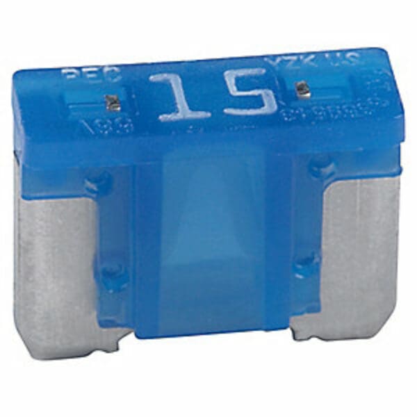 MINI LOW PROFILE 15 AMP BLADE FUSE - BUSSMANN-BLUE -5 PACK-ATM155LPPK