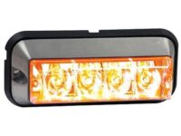 BUYERS 4.875" RECTANGULAR LED STROBE LIGHT AMBER 8891004 HOUSED IN HEAVY DUTY ALUMINUM BUY8891004