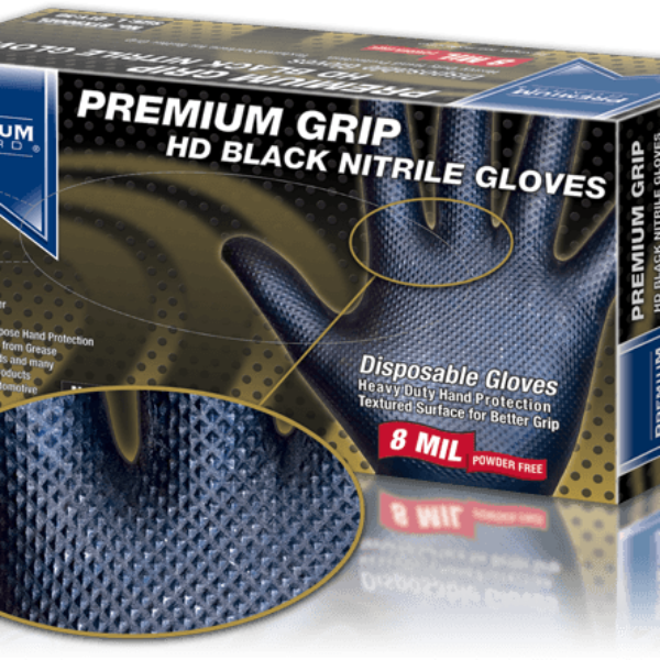 Premium Grip HD 8 MIL Black Nitrile Gloves - XXLarge - BTX9002XXL